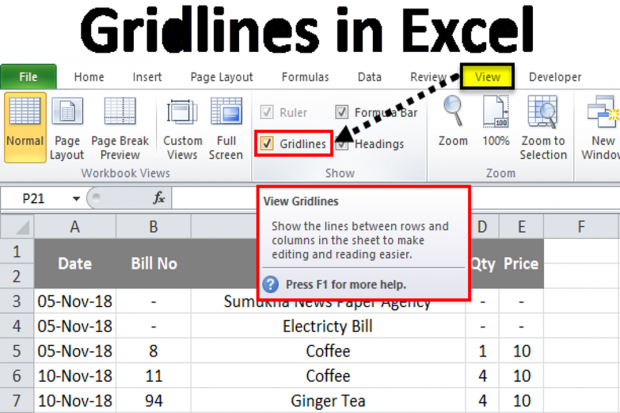 cara menghilangkan garis di Excel 