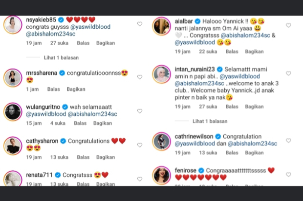 Ucapan selamat rekan artis