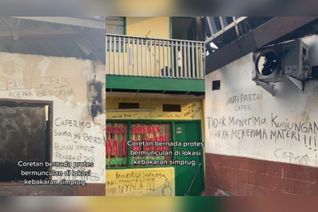 Kondisi warteg yang tidak terbakar di Simprug