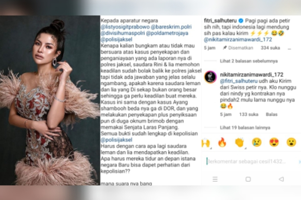 Nikita Mirzani bela korban penyekapan Nindy Ayunda