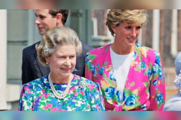 Ratu Elizabeth dan Lady Diana Spencer tahun 1990