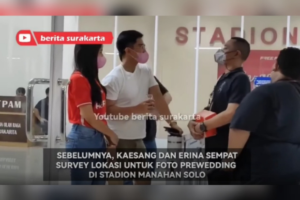 Kaesang Pangarep dan Erina Gudono kunjungi Stadion Manahan, Solo