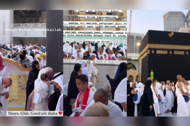 Dinda Hauw dan Rey Mbayang di Mekkah