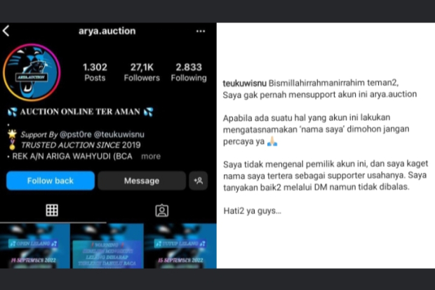 Nama Teuku Wisnu dicatut untu penipuan