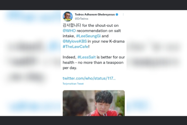 Ucaoan Terima Kasih dari WHO