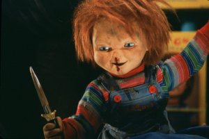 Ilustrasi, boneka Chucky dalam film Child's Play 2 (1990), urutan film Chucky kedua