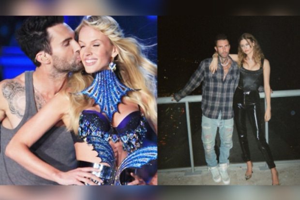 Adam Levine bersama Anne Vyalitsyna (kiri)