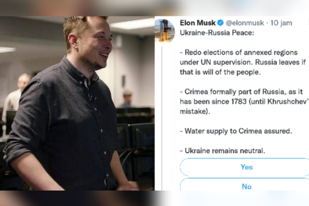 Cuitan Elon Musk tentang Ukraina yang dikritik