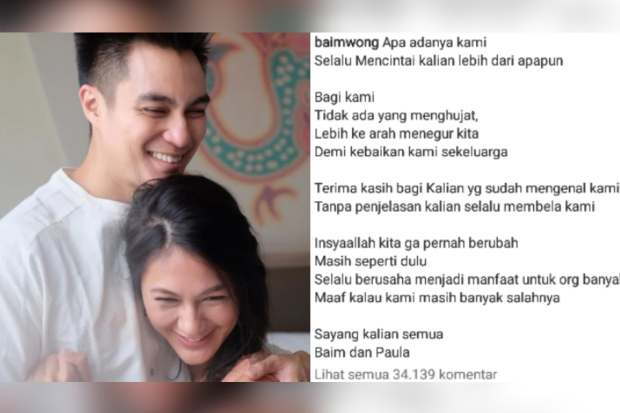 Baim Wong meminta maaf