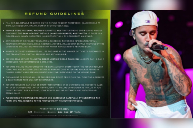 Refund konser Justin Bieber