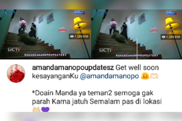 Amanda Manopo jatuh saat syuting Ikatan Cinta