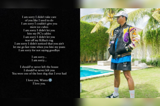 Reza Arap berduka atas kematian sang anjing kesayangan