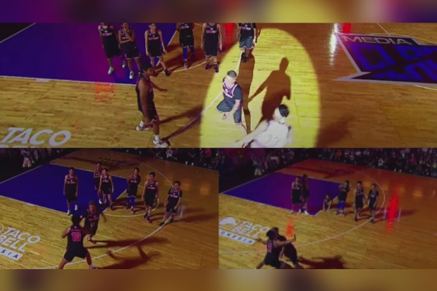 Momen pertemuan Gading Marten dan Wijin (kaos putih)