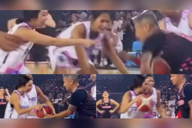 Gading Marten berikan bola kepada Gisella Anastasia