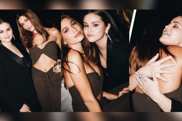 Selena Gomez dan Hailey Bieber foto bersama
