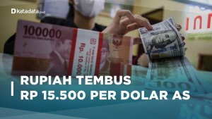 Rupiah Tembus Rp 15.500 per Dolar AS