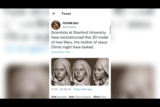 Model 3D disebut mirip Lady Gaga