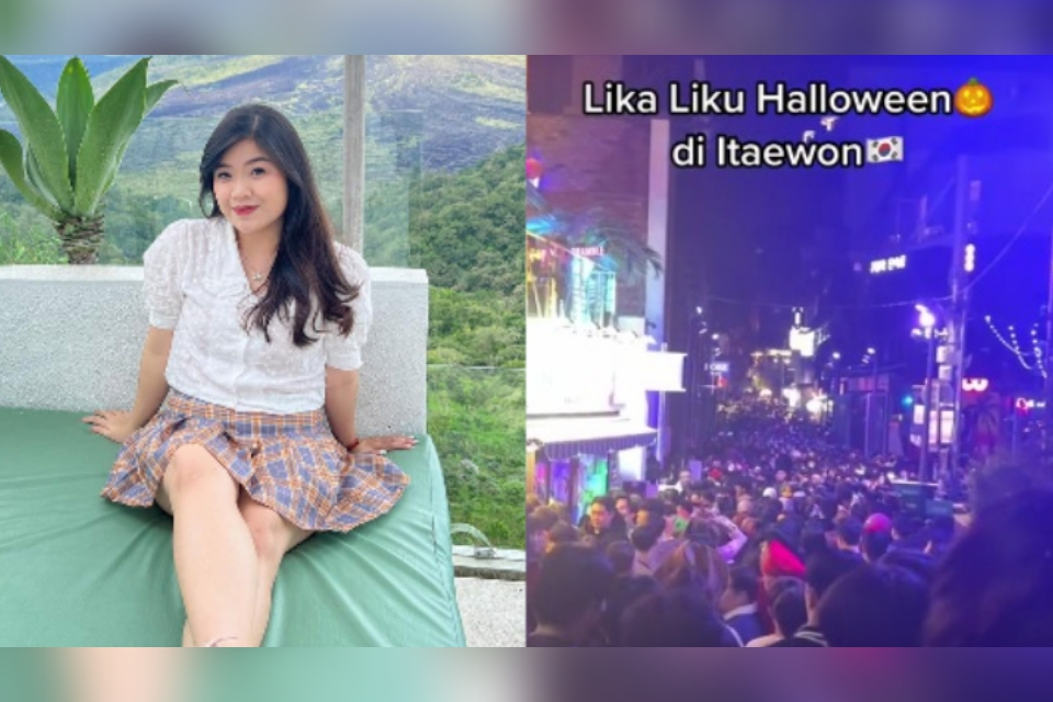 Momen Cici Korea alias Allecia Angeline terjebak di Itaewon