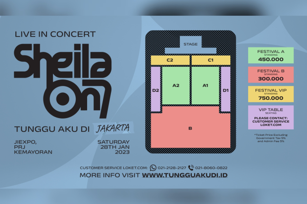 Daftar harga dan Seating Plan Konser Tunggal Sheila On 7