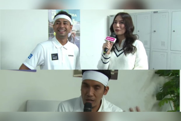 Raffi Ahmad dan Desta Mahendra di Tiba-Tiba Tenis