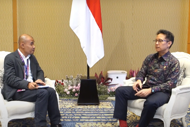 Menteri Keseahatan Budi Gunadi Sadikin dalam wawancara khusus dengan Katadata.co.id di sela-sela rangkaian KTT G20 di Bali, Minggu (13/11).