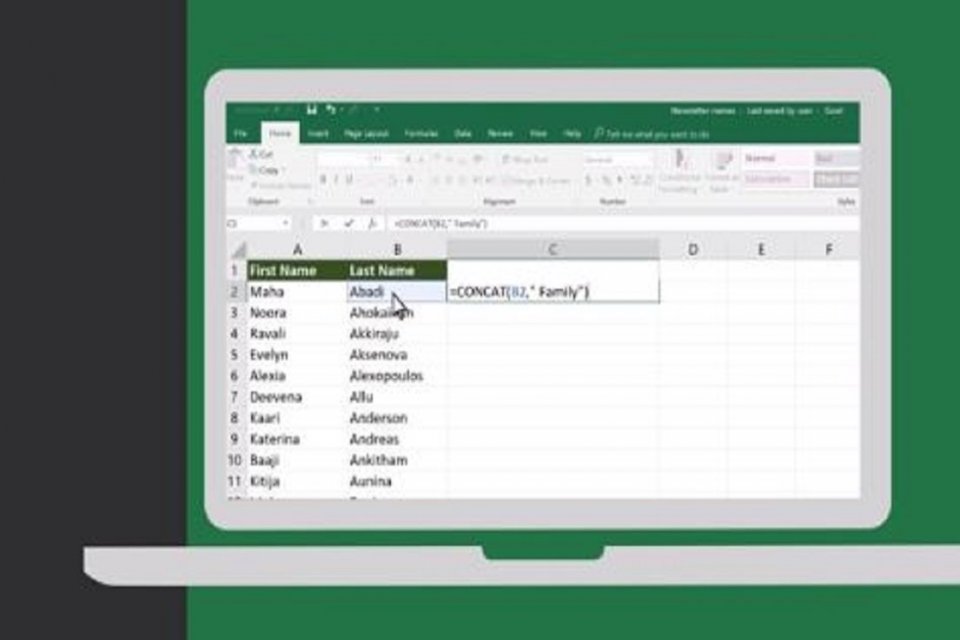 Cara Menggabungkan Kolom di Excel
