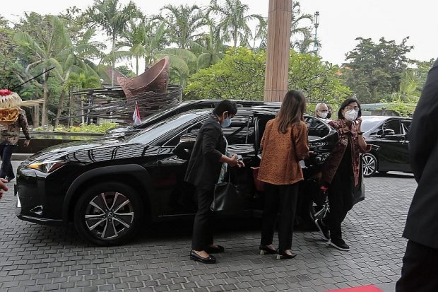 Sri Mulyani gunakan kendaraan listrik berjenis Crossover SUV sebagai kendaraan operasional selama KTT G20 Bali