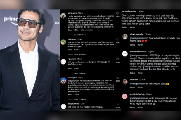 Instagram Chicco Jerikho diserang usai dituduh bela Arawinda Kirana