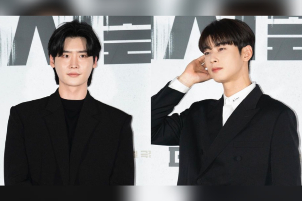 Lee Jong Suk dan Cha Eun Woo di premiere film Decibel