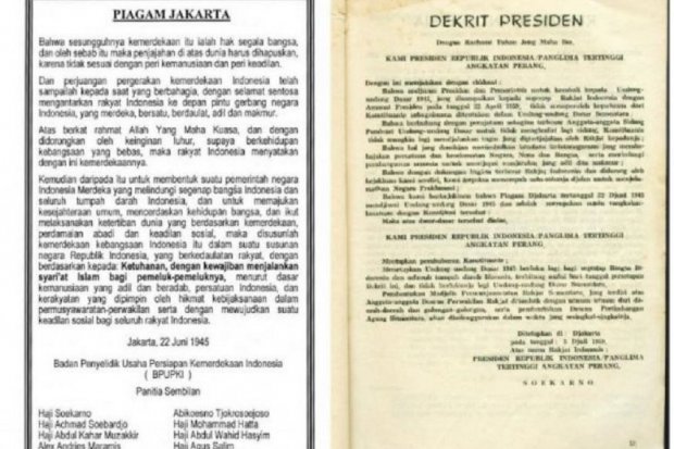 Rumusan dasar negara menurut Piagam Jakarta 