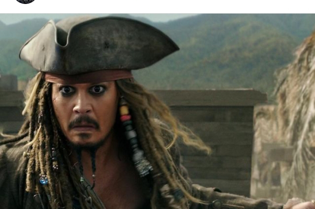 Johnny Depp sebagai Jack Sparrow di Pirates of the Carribean