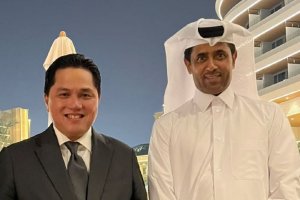 Erick Thohir bersama Presiden PSG Nasser Al-Khelaifi di Doha, Qatar. Foto: Instagram Erick Thohir.