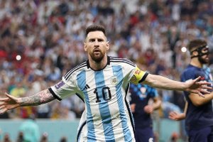 Striker Argentina Lionel Messi saat pertandingan melawan Kroasia pada Selasa (13/12). Foto: Instagram FIFA World Cup