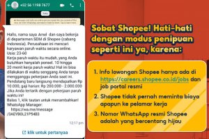 Penipuan mengatasnamakan Shopee Indonesia