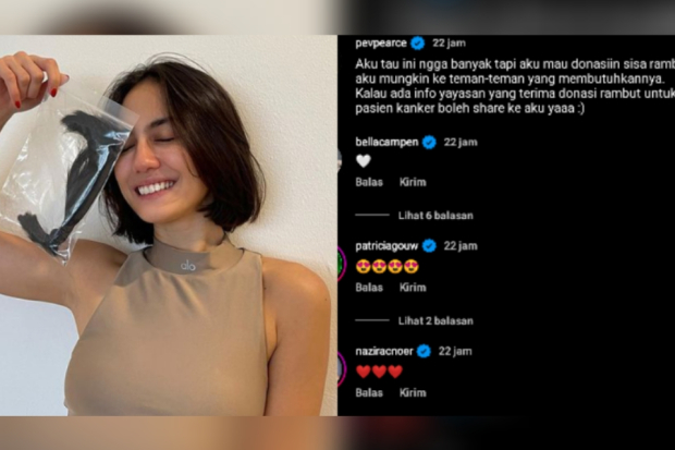 Penampilan Pevita Pearce dengan rambut pendek