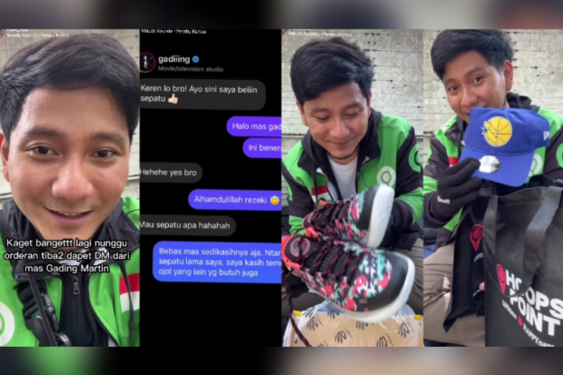 Gading Marten belikan sepatu untuk ojol