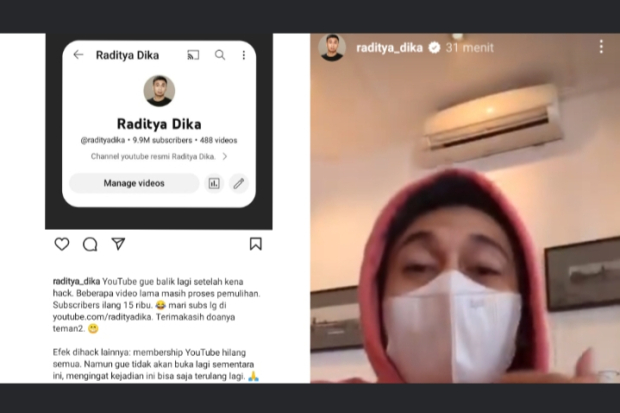 Akun YouTube Raditya Dika Kembali