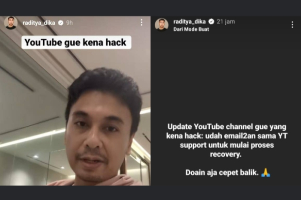 Akun YouTube Raditya Dika Di-hack