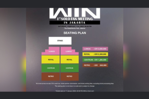 Seating Plan dan Harga Tiket Fan Meeting Win Metawin