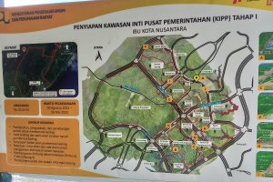 Peta Jawasan Inti Pusat Pemerintahan Ibu Kota Nusantara. Foto: Andi M. Arief.