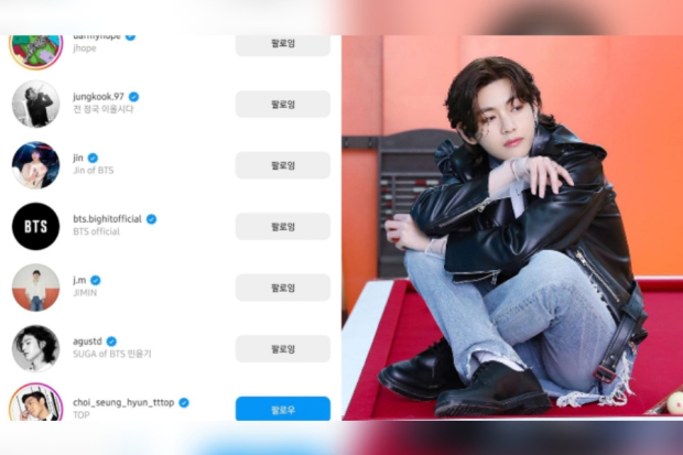 V BTS follow T.O.P BIGBANG