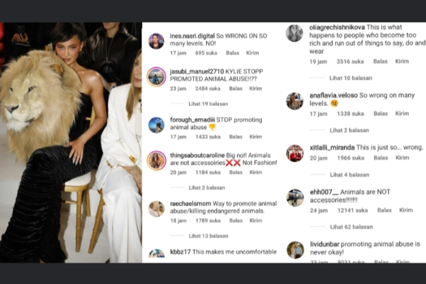 Kylie Jenner Dihujat Pakai Gaun Kepala Singa