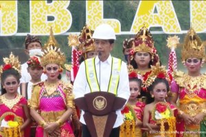 Presiden Joko Widodo meresmikan Bendungan Danu Kerti Buleleng di Kabupaten Buleleng, Bali, Kamis (2/2). Foto; Youtube/Sekretariat Presiden