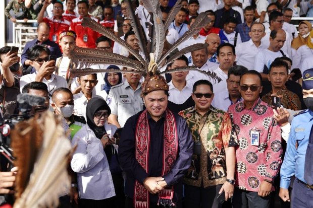 Menteri BUMN Erick Thohir melakukan kunjungan kerja ke Pontianak, Kalimantan Barat pada Sabtu (4/2/2023).