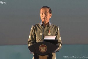 Presiden Joko Widodo dalam Puncak Peringatan Hari Pers Nasional 2023 di Deli Serdang, Sumatera Utara, Kamis (9/2). Foto: Youtube/Sekretariat Presiden.