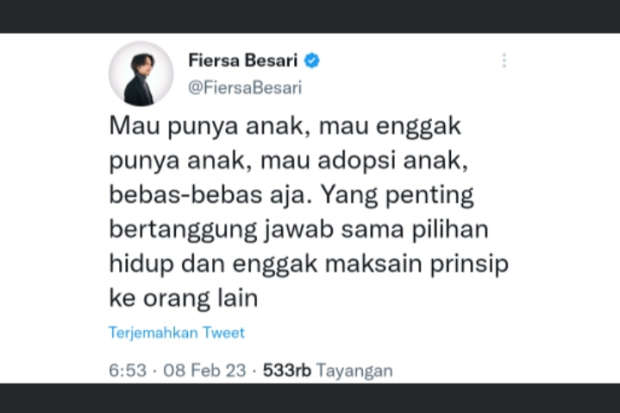 Fiersa Besari Komentari Pernyataan Gita Savitri soal Childree