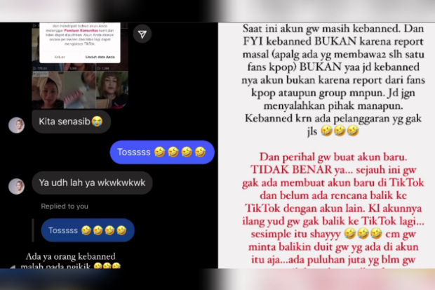 Akun TikTok Agnes Jennifer dibanned