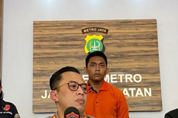 Tersangka kasus penganiayaan David Latumahina, Mario Dandy saat konferensi pers di Polres Jakarta Selatan, Kamis (24/2). Foto: Antara.