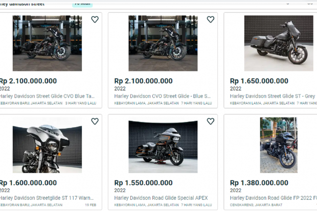 Ramai penjualan Harley Davidson di OLX