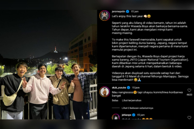 Jerome Polin bersama Waseda Boys